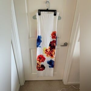 NWOT floral fitted midi dress